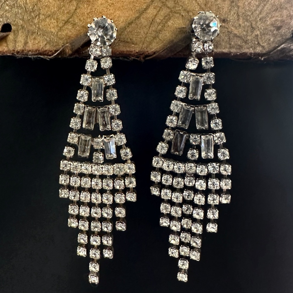 Rhinestone Bling Drop Earrings